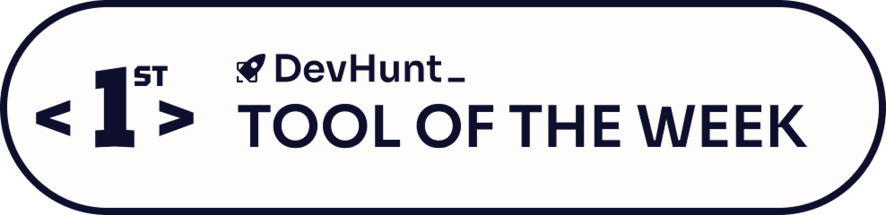 DevHunt 1st Place Tool of the Week